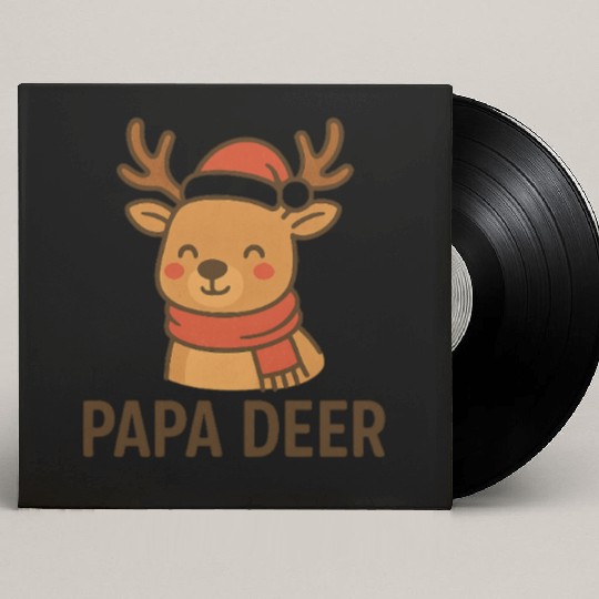 Festive Reindeer Christmas Design Custom Vinyl Record Sleeves