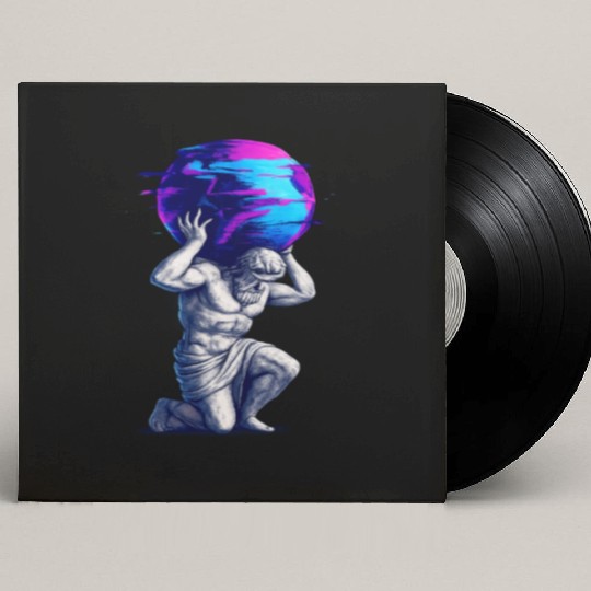 Ancient Titan Carrying Earth Artwork Custom Vinyl Record Sleeves