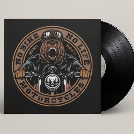 Roaring Bear Motorcycle Bike Life Custom Vinyl Record Sleeves