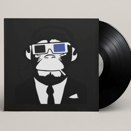 3D Ape Monkey Club Electro Motive Headphones Custom Vinyl Record Sleeves