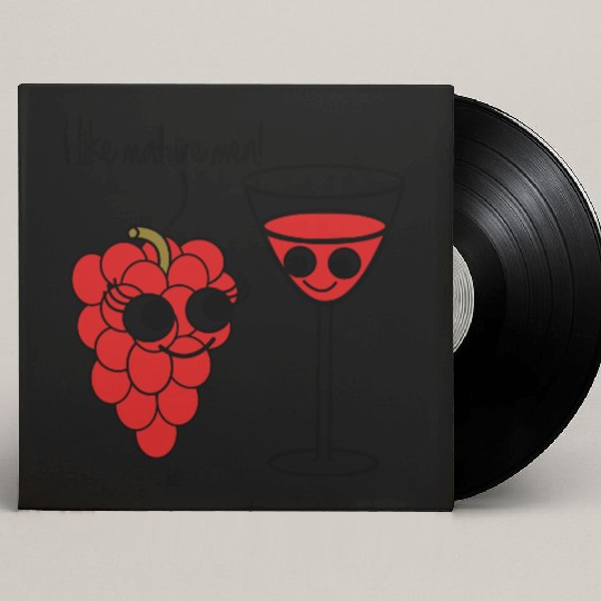 "I like mature men" Grape / Wine Vector Design Custom Vinyl Record Sleeves