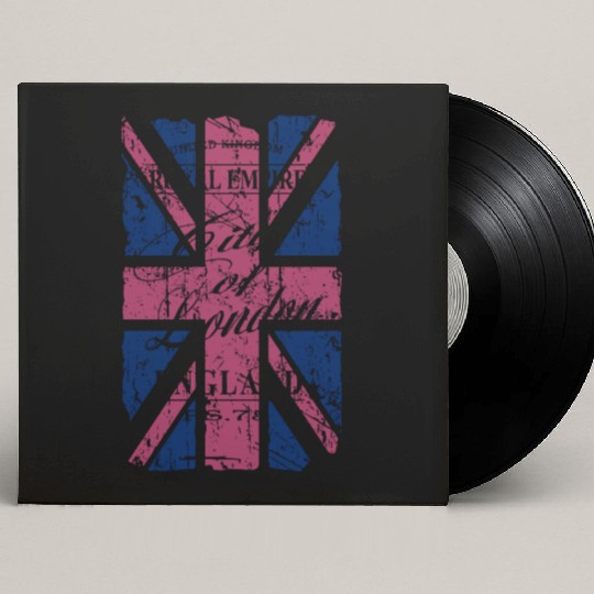Union Jack - London - Vintage Look Custom Vinyl Record Sleeves