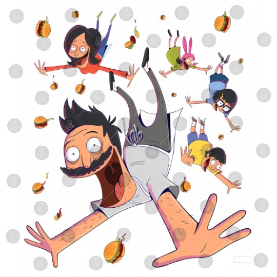 Bobs Burgers Comic Art Family Falling Digital Files