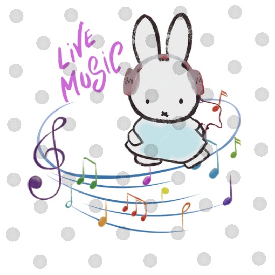 Miffy Music Digital Files  Adorable Design Featuring Miffy Listening to Music Digital Files, Perfect Cotton Digital Files for Miffy Fans and Music Lovers,Miffy Digital Files