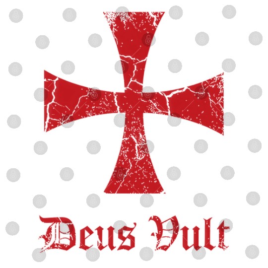 Distressed Deus Vult Knights Templar Cross Crusade Digital Files