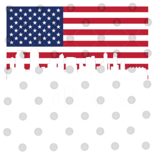 American Flag San Diego Skyline Digital Files
