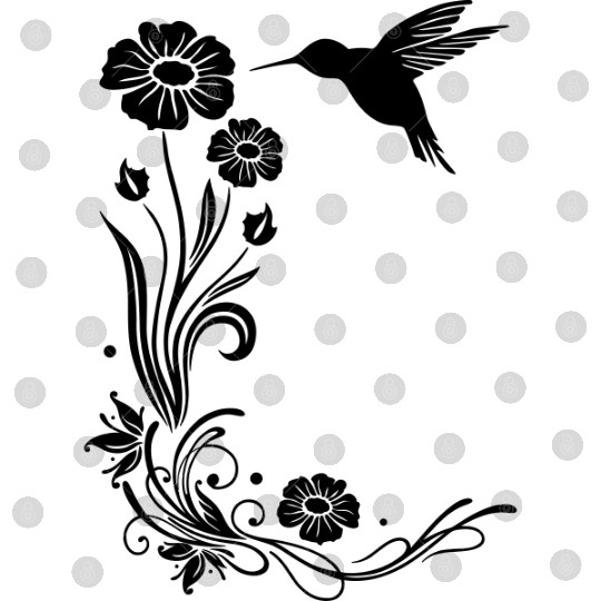 Hummingbird, colibri with hibiscus Digital Files