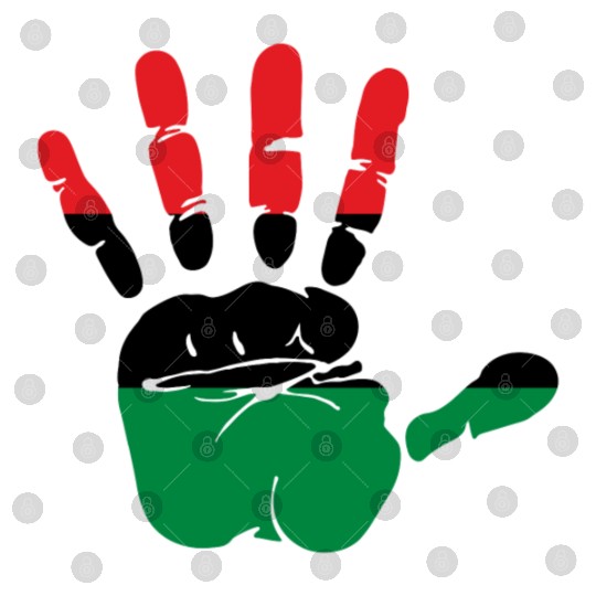 Pan African Flag Hand Print Sign Afro- American Digital Files
