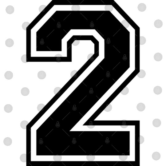 Number 2 two College Style Digital Files