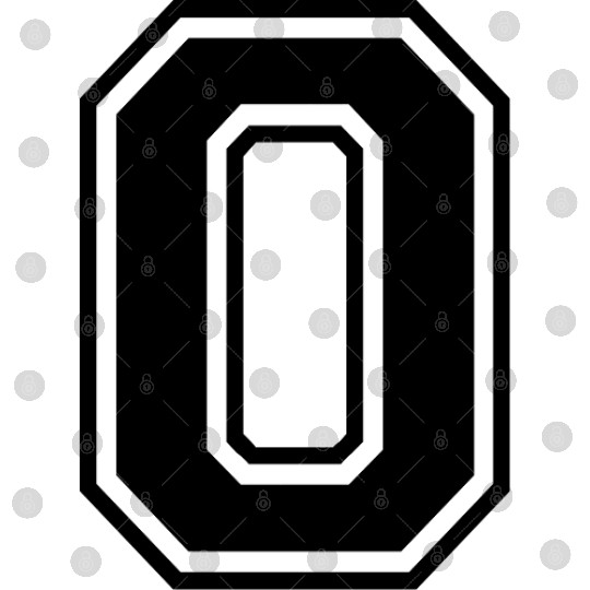 The Number 0 zero in College Style Font Digital Files