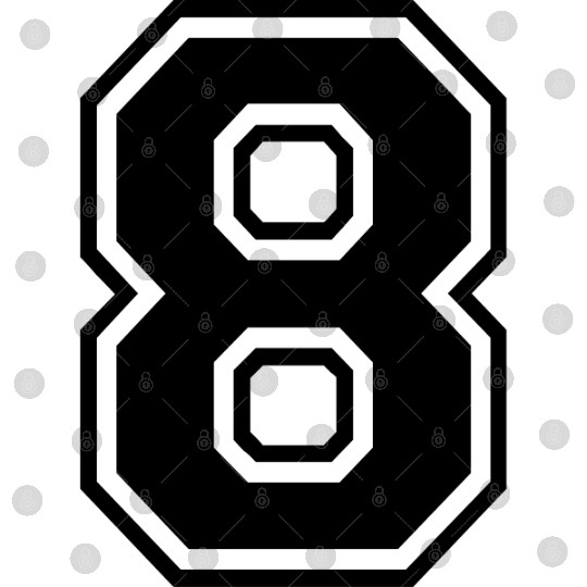 Number 8 college style font Digital Files