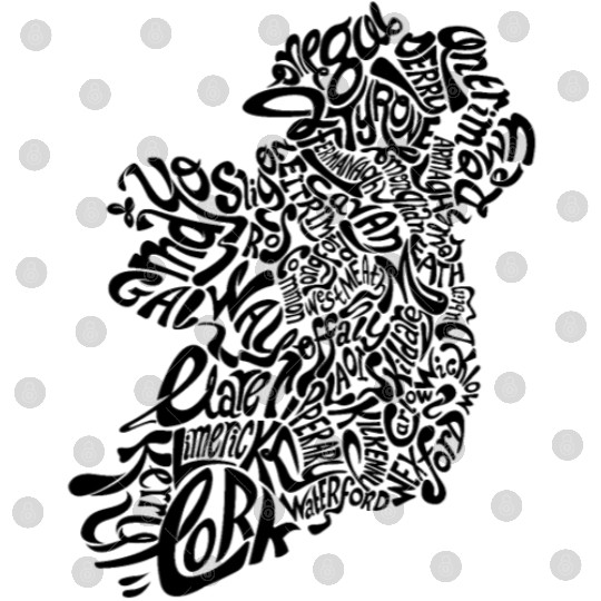 Ireland Typography Map Digital Files