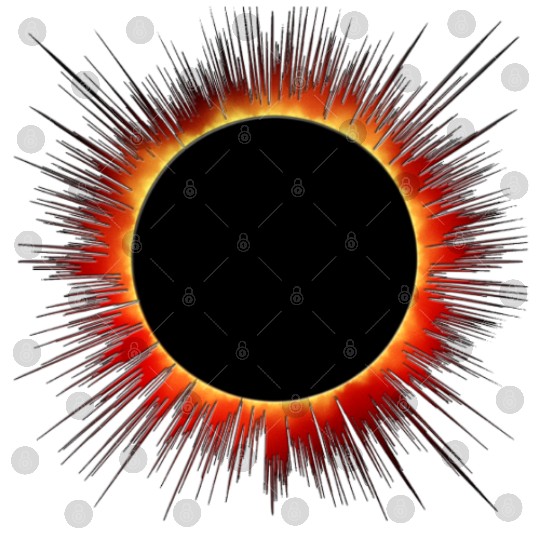 Solar Eclipse Flare Burst Cartoon Digital Files