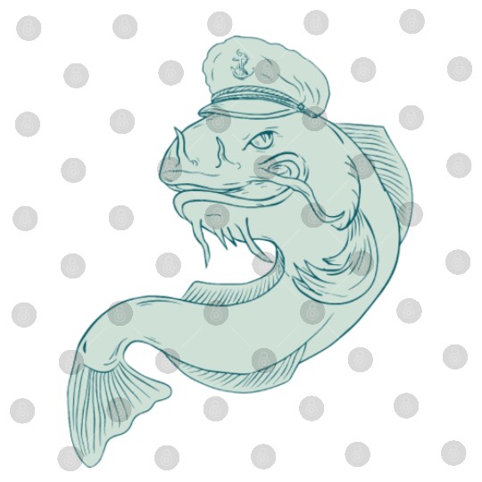 Captain Catfish Drawing Digital Files
