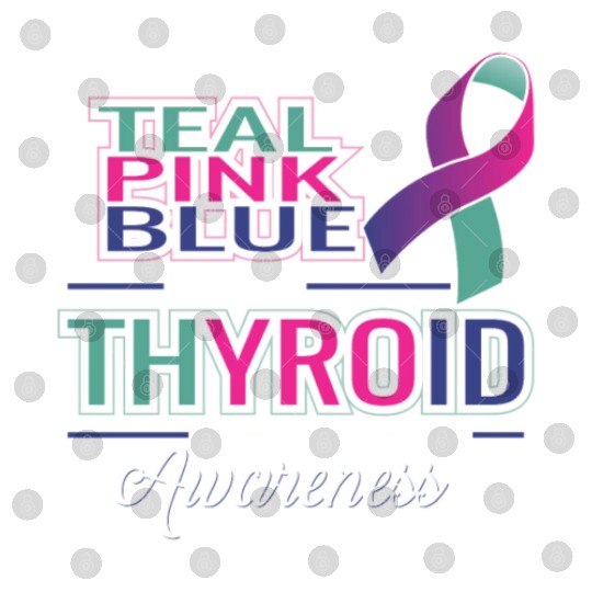 I Wear Teal Pink Blue For Thyroid Cancer Awarenes Digital Files