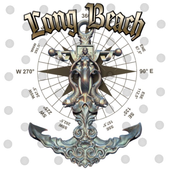 Long Beach Anchor Nautical Sailing Boat Summer Digital Files