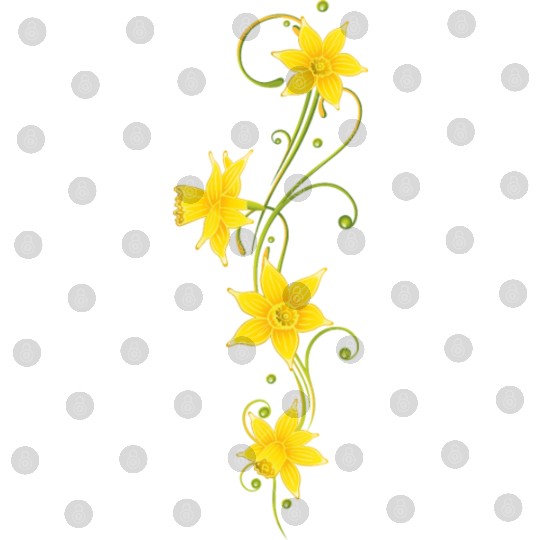 Vibrant Yellow Daffodil Floral Pattern Digital Files