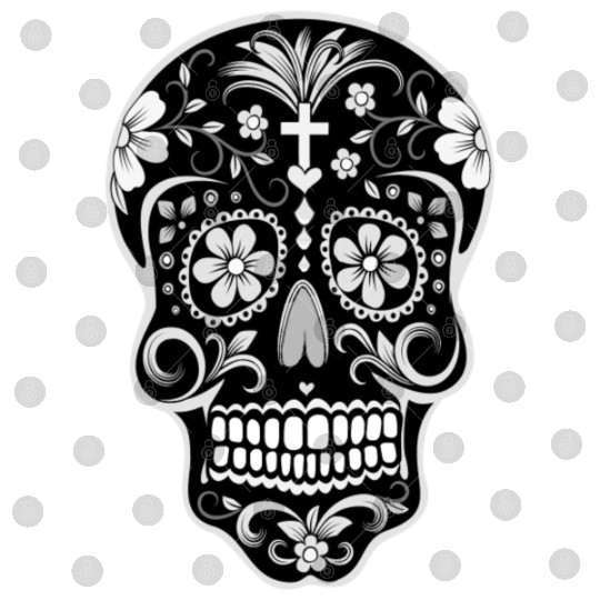Day Of The Dead Sugar Skull Black Digital Files