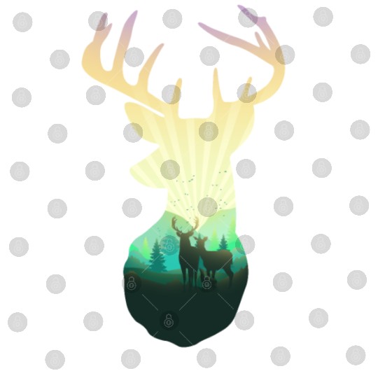 Deer Family In The Forest Unisex Cool Digital Files