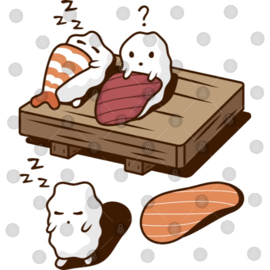Funny Cute Japanese Food Sushi Digital Files