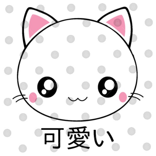 Cute Kawaii Cat Face Japanese Anime Digital Files