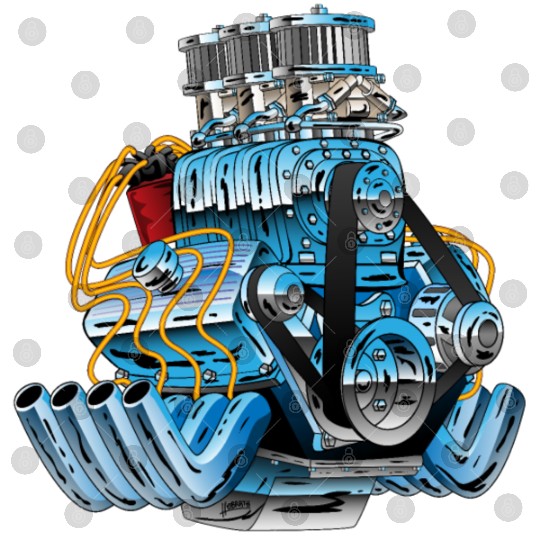 Hot Rod Race Car Dragster Engine Cartoon Digital Files