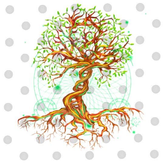 DNA Tree of Life Genetics Colorful Biology Science Digital Files