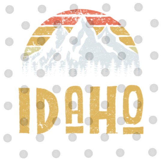 Vintage Retro Id Idaho Us Mountain State Digital Files