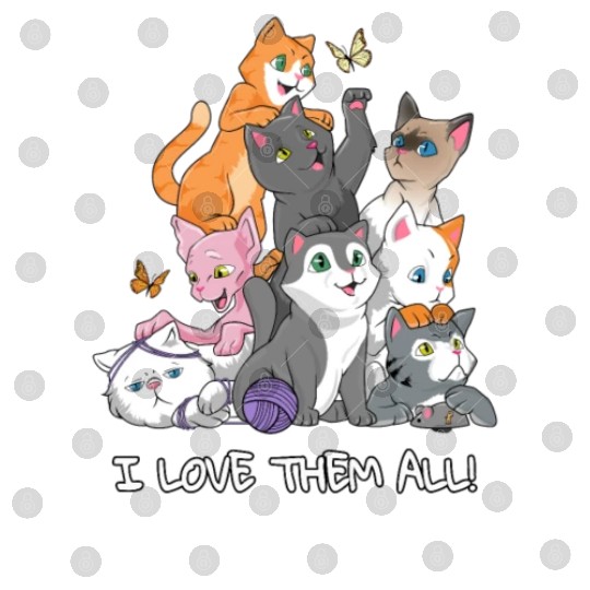 I love them all Cats Gift Maine Coon cat lover Digital Files