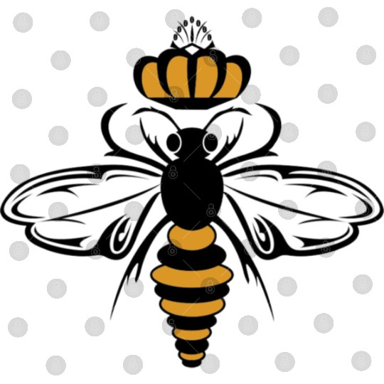Queen Bee with Crown Motif Digital Files