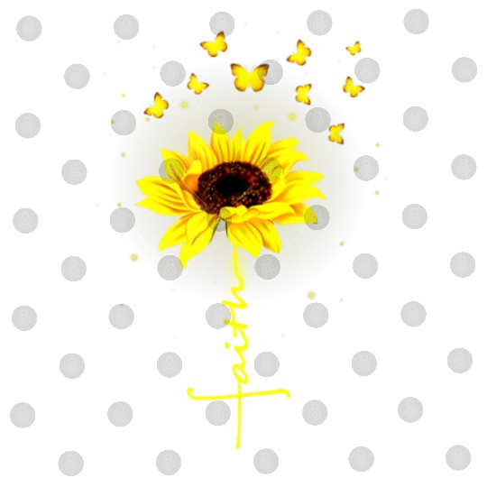 Faith Butterfly Sunflower Flower Digital Files