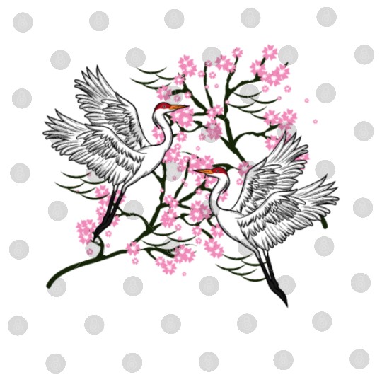 Crane Cherry Blossom Japanese traditional gift Digital Files