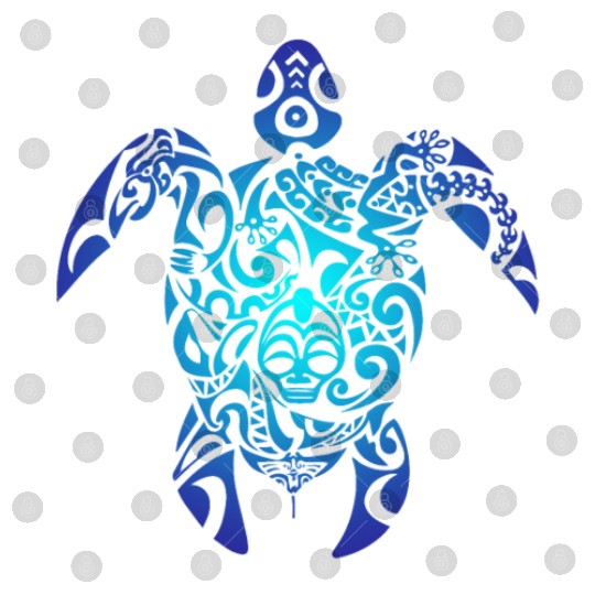 Tribal Sea Turtle Ocean Blue Hawaii Polynesian Digital Files