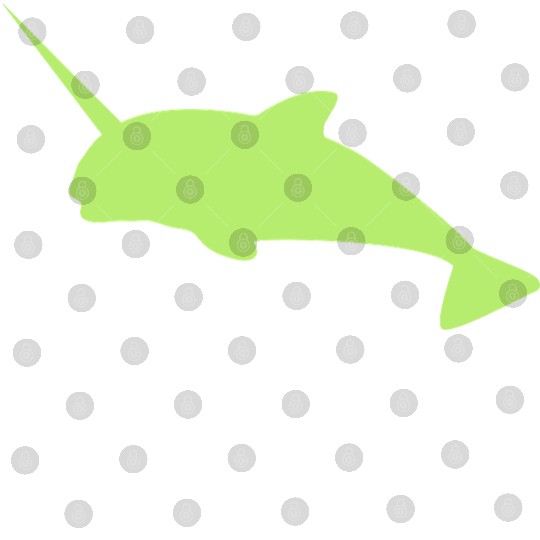 Sharp narwhal in green uniwhale Digital Files
