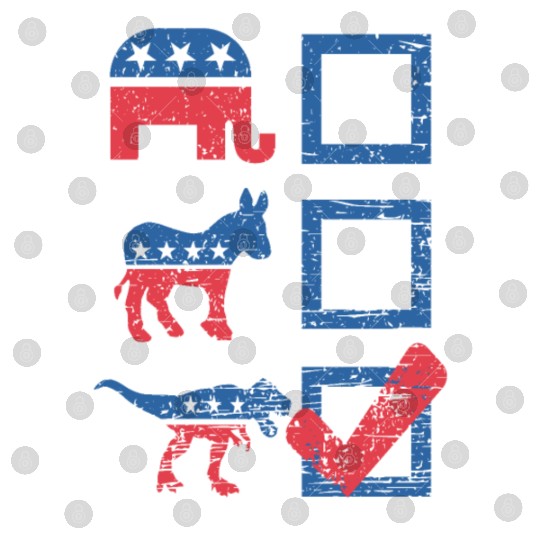Election Ballot USA Flag Elephant Donkey Dino Gift Digital Files