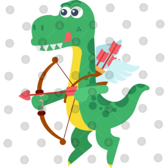 Lovely Dinosaur cupid in Valentine's day Digital Files