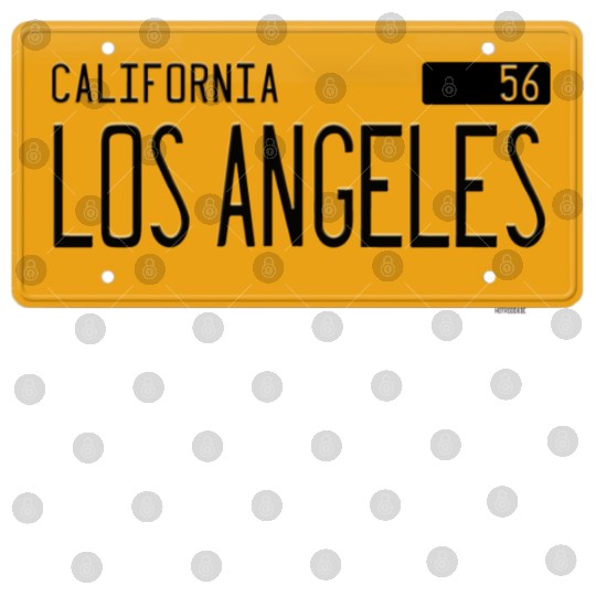 Los Angeles California 1956 yellow license plate Digital Files