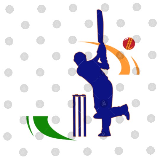 India Cricket With Indian Flag Brush Stroke Digital Files