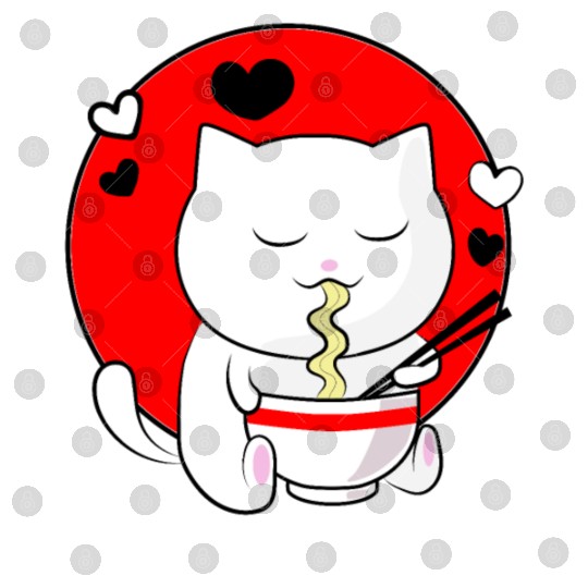 Kawaii Ramen Anime Cat Japanese Manga Digital Files