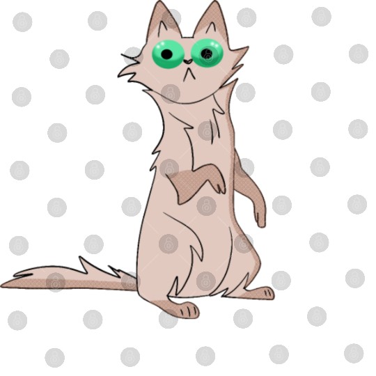 Funny hilarious shocked surprised grey cat cartoon Digital Files