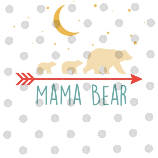 Mama Bear with 2 Cubs Retro Mother's Day Digital Files
