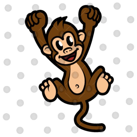 Brown Monkey - Cartoon Animals - Cartoon Island Digital Files