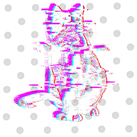 Vaporwave Synthwave Glitch Cat Feline Kitty Digital Files