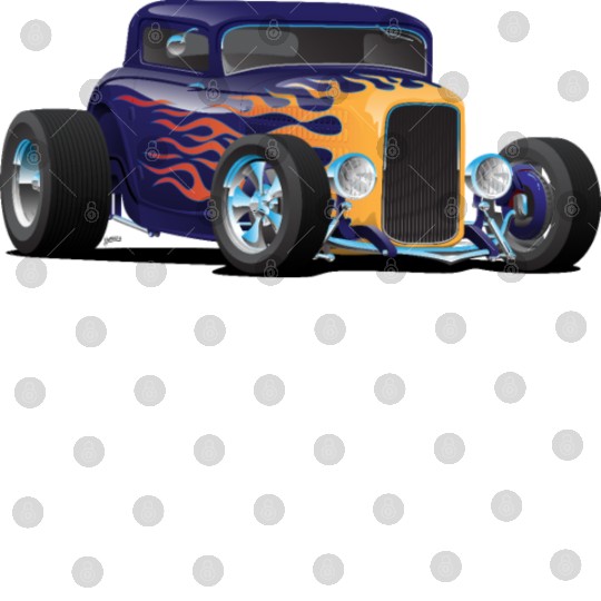 Vintage Hot Rod Car with Classic Flames Digital Files