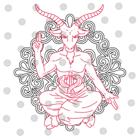 Horned Devil Black Goat Baphomet Tarot Card Satan Digital Files