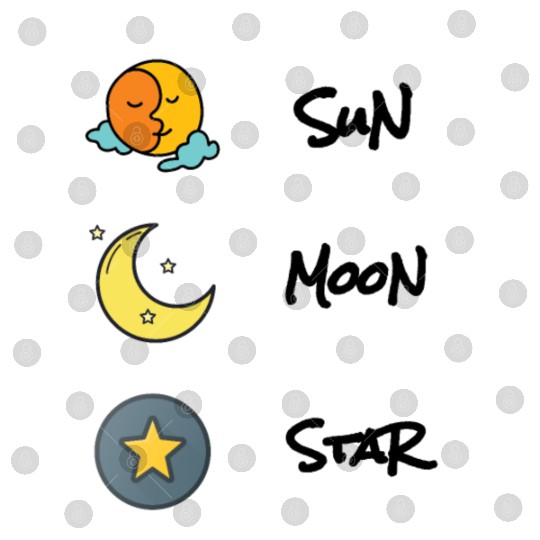 sun moon and star Digital Files
