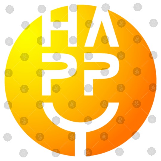 (I am) HAPPY — Round Smiley Typeface Yellow Orange Digital Files