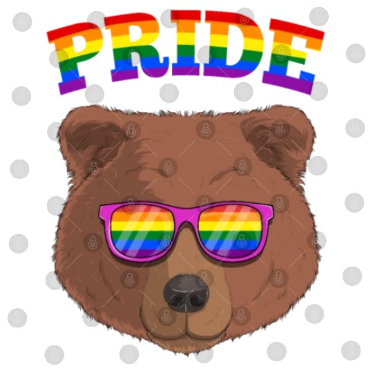 Gay Pride Grizzly Bear with LGBT Rainbow Digital Files