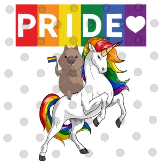 LGBT Gay Pride Wombat Riding Rainbow Unicorn Digital Files