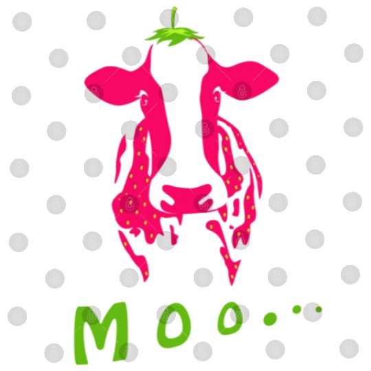 Strawberry cow, Strawberry cow pink, pink cow Digital Files